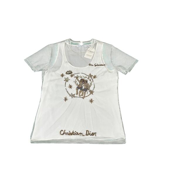 Christian Dior 2021-22 Les Gémeaux Mesh Embroidered Top & Tank - Picture 2 of 7